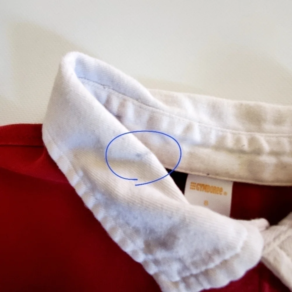 K1252 * Gymboree Boys Long Sleeve Rugby Shirt Red Black Size 8